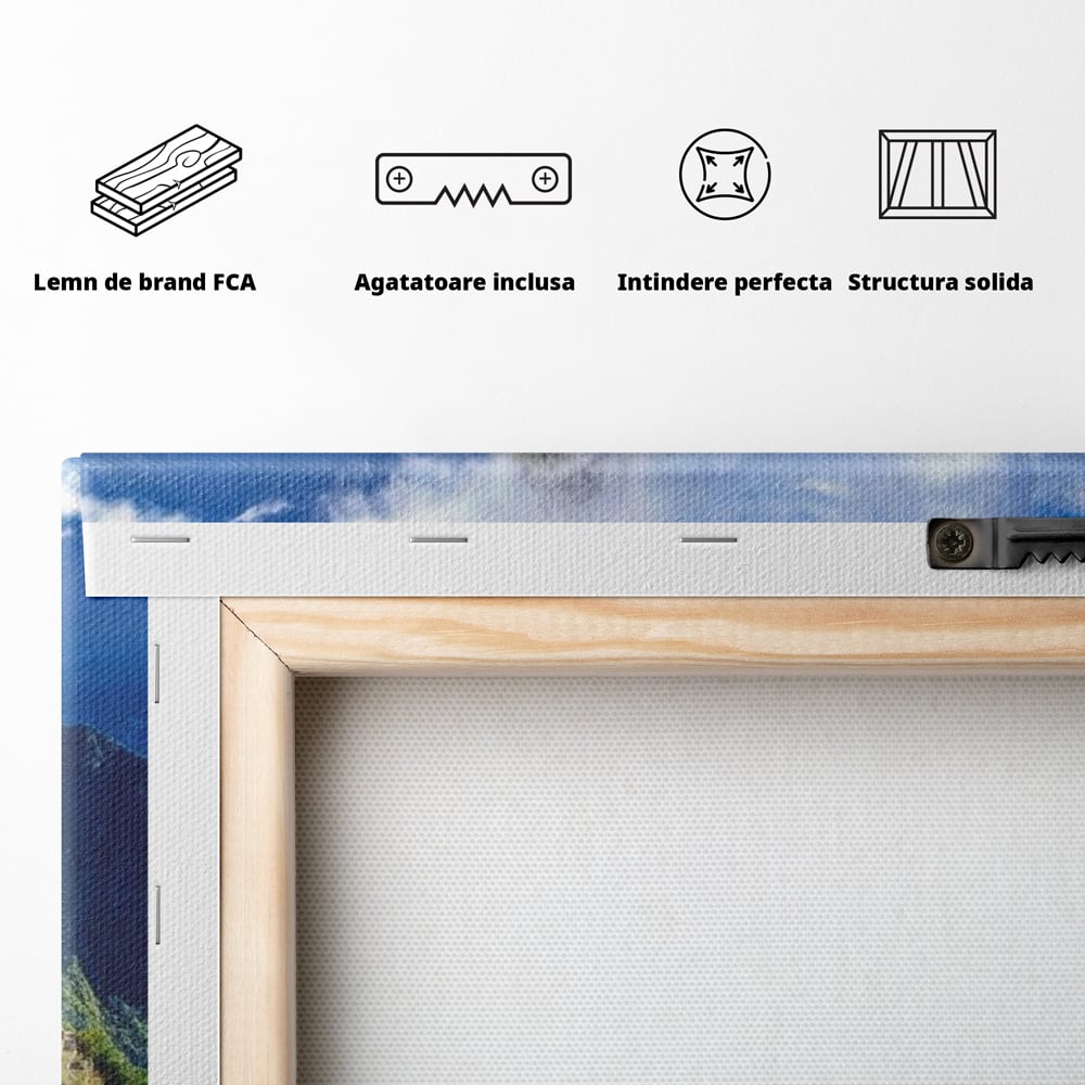 Tablou Canvas Premium, LuxCanva® O1048, Orasul Pierdut al Incasilor, Machu Picchu, Comoara, Anzi, Taram, Zei, Mosternire, Cetate, Nori, Soare, Mister, Peru, Munti, Ruina, Birou, Living, Dormitor