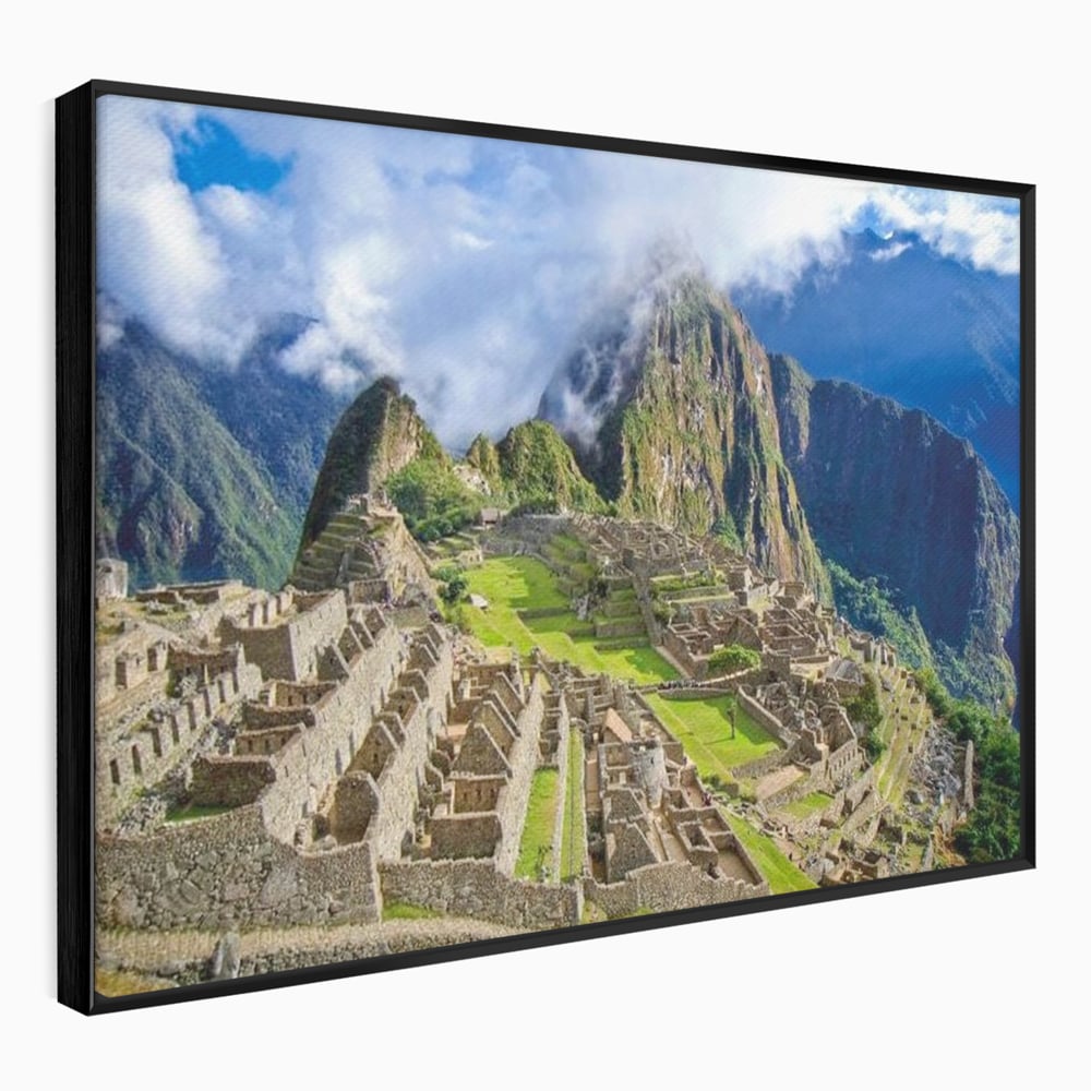 Tablou Canvas Premium, LuxCanva® O1048, Orasul Pierdut al Incasilor, Machu Picchu, Comoara, Anzi, Taram, Zei, Mosternire, Cetate, Nori, Soare, Mister, Peru, Munti, Ruina, Birou, Living, Dormitor