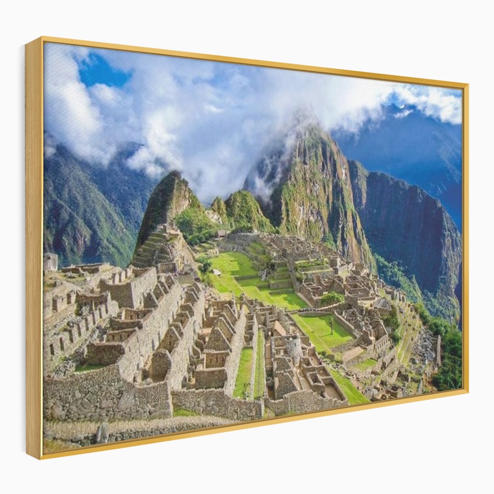 Tablou Canvas Premium, LuxCanva® O1048, Orasul Pierdut al Incasilor, Machu Picchu, Comoara, Anzi, Taram, Zei, Mosternire, Cetate, Nori, Soare, Mister, Peru, Munti, Ruina, Birou, Living, Dormitor