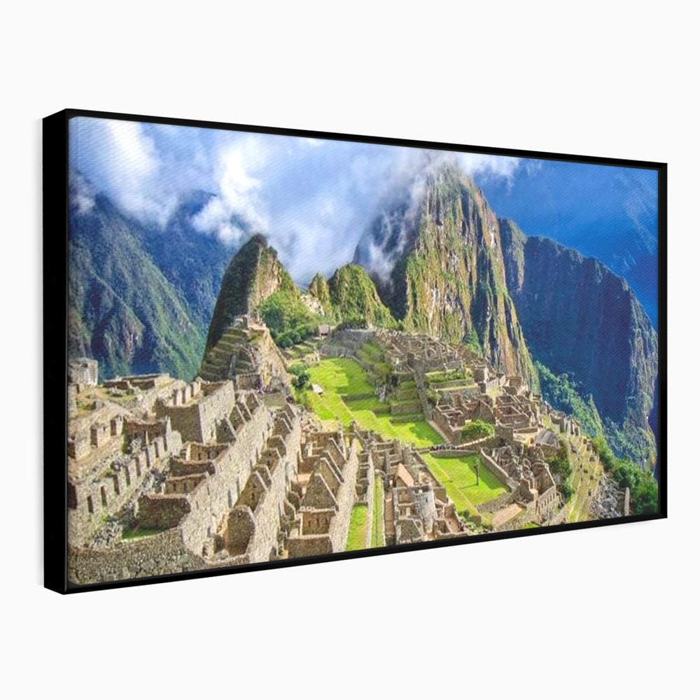 Tablou Canvas Premium, LuxCanva® O1048, Orasul Pierdut al Incasilor, Machu Picchu, Comoara, Anzi, Taram, Zei, Mosternire, Cetate, Nori, Soare, Mister, Peru, Munti, Ruina, Birou, Living, Dormitor