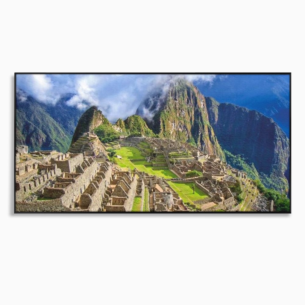 Tablou Canvas Premium, LuxCanva® O1048, Orasul Pierdut al Incasilor, Machu Picchu, Comoara, Anzi, Taram, Zei, Mosternire, Cetate, Nori, Soare, Mister, Peru, Munti, Ruina, Birou, Living, Dormitor