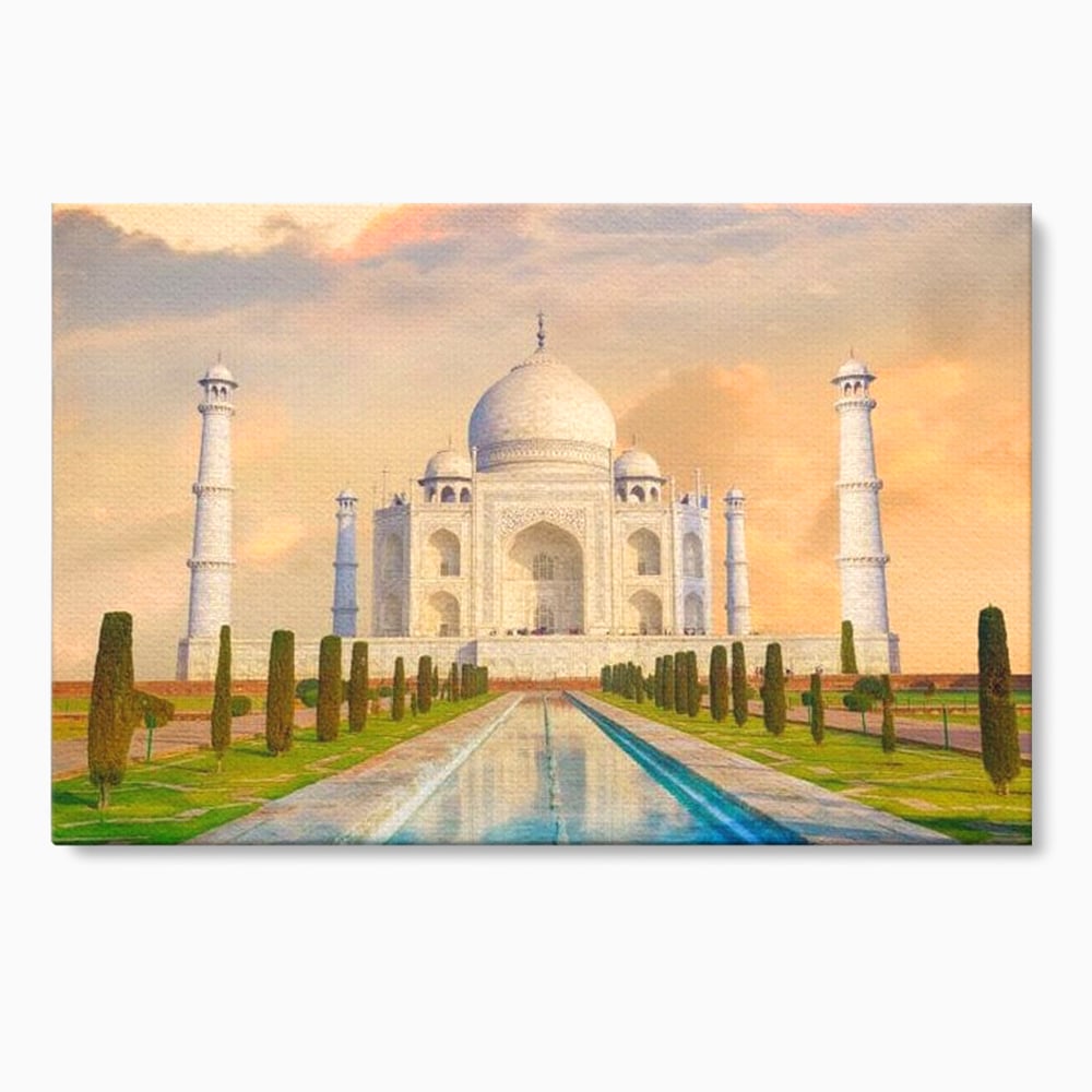 Tablou Canvas Premium, LuxCanva® O1049, Splendoarea Indiei, Taj Mahal, Eternitate, Marmura, Imparat, Palat, Arta, Patrimoniu, Cultural, Minune, Lume, Arhitectura, Univers, Birou, Living, Dormitor