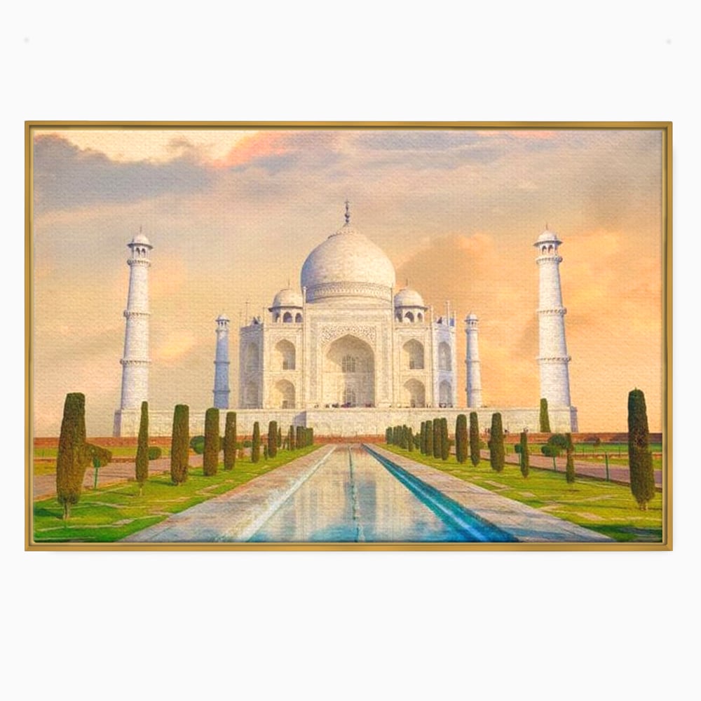 Tablou Canvas Premium, LuxCanva® O1049, Splendoarea Indiei, Taj Mahal, Eternitate, Marmura, Imparat, Palat, Arta, Patrimoniu, Cultural, Minune, Lume, Arhitectura, Univers, Birou, Living, Dormitor