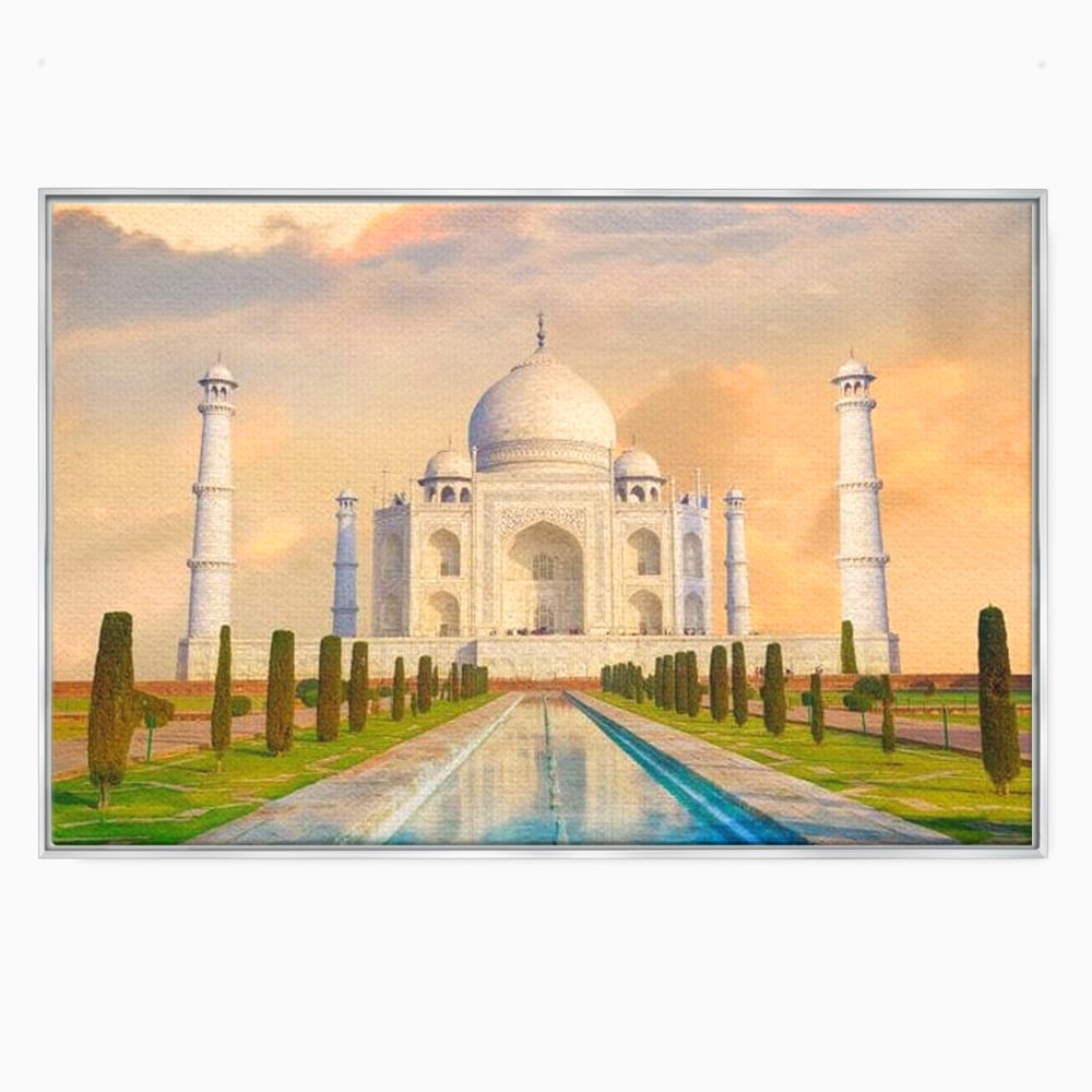 Tablou Canvas Premium, LuxCanva® O1049, Splendoarea Indiei, Taj Mahal, Eternitate, Marmura, Imparat, Palat, Arta, Patrimoniu, Cultural, Minune, Lume, Arhitectura, Univers, Birou, Living, Dormitor