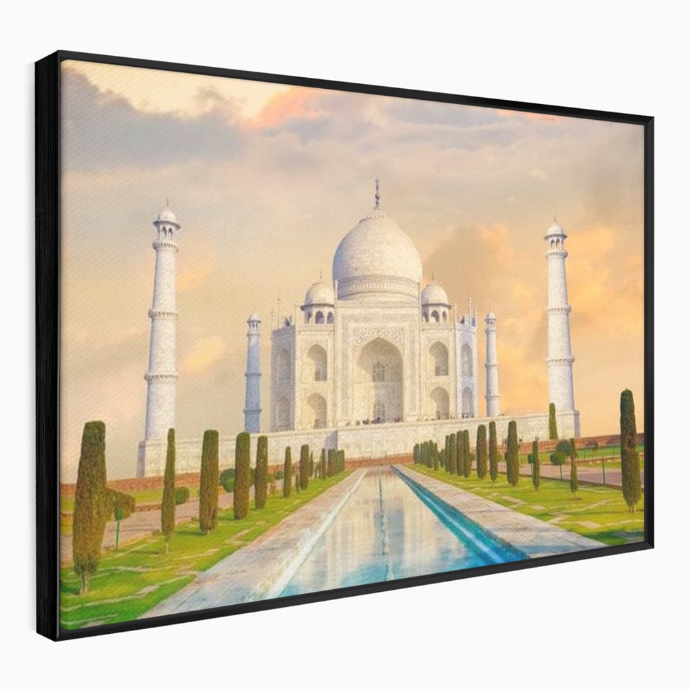 Tablou Canvas Premium, LuxCanva® O1049, Splendoarea Indiei, Taj Mahal, Eternitate, Marmura, Imparat, Palat, Arta, Patrimoniu, Cultural, Minune, Lume, Arhitectura, Univers, Birou, Living, Dormitor