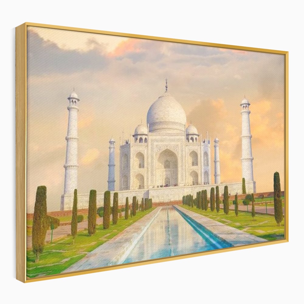 Tablou Canvas Premium, LuxCanva® O1049, Splendoarea Indiei, Taj Mahal, Eternitate, Marmura, Imparat, Palat, Arta, Patrimoniu, Cultural, Minune, Lume, Arhitectura, Univers, Birou, Living, Dormitor