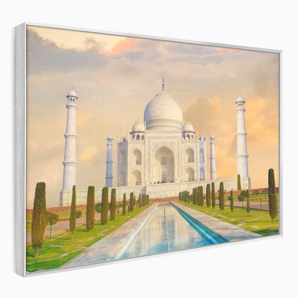 Tablou Canvas Premium, LuxCanva® O1049, Splendoarea Indiei, Taj Mahal, Eternitate, Marmura, Imparat, Palat, Arta, Patrimoniu, Cultural, Minune, Lume, Arhitectura, Univers, Birou, Living, Dormitor