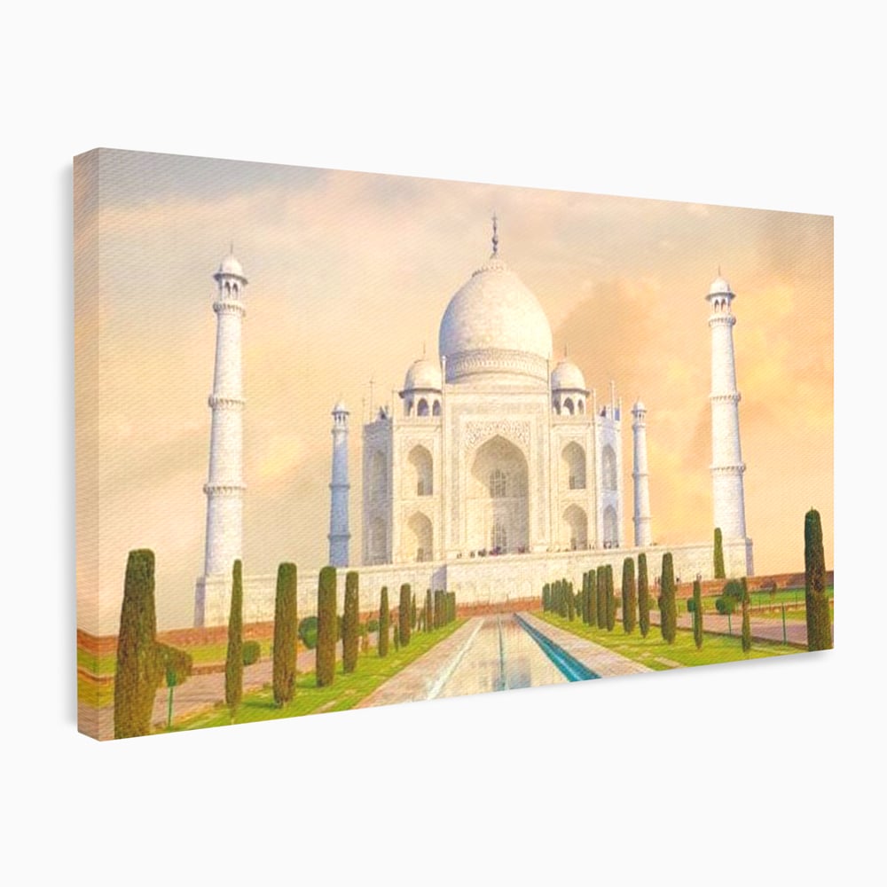Tablou Canvas Premium, LuxCanva® O1049, Splendoarea Indiei, Taj Mahal, Eternitate, Marmura, Imparat, Palat, Arta, Patrimoniu, Cultural, Minune, Lume, Arhitectura, Univers, Birou, Living, Dormitor