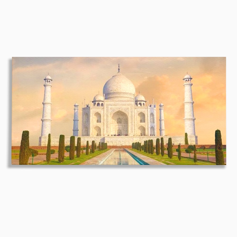 Tablou Canvas Premium, LuxCanva® O1049, Splendoarea Indiei, Taj Mahal, Eternitate, Marmura, Imparat, Palat, Arta, Patrimoniu, Cultural, Minune, Lume, Arhitectura, Univers, Birou, Living, Dormitor