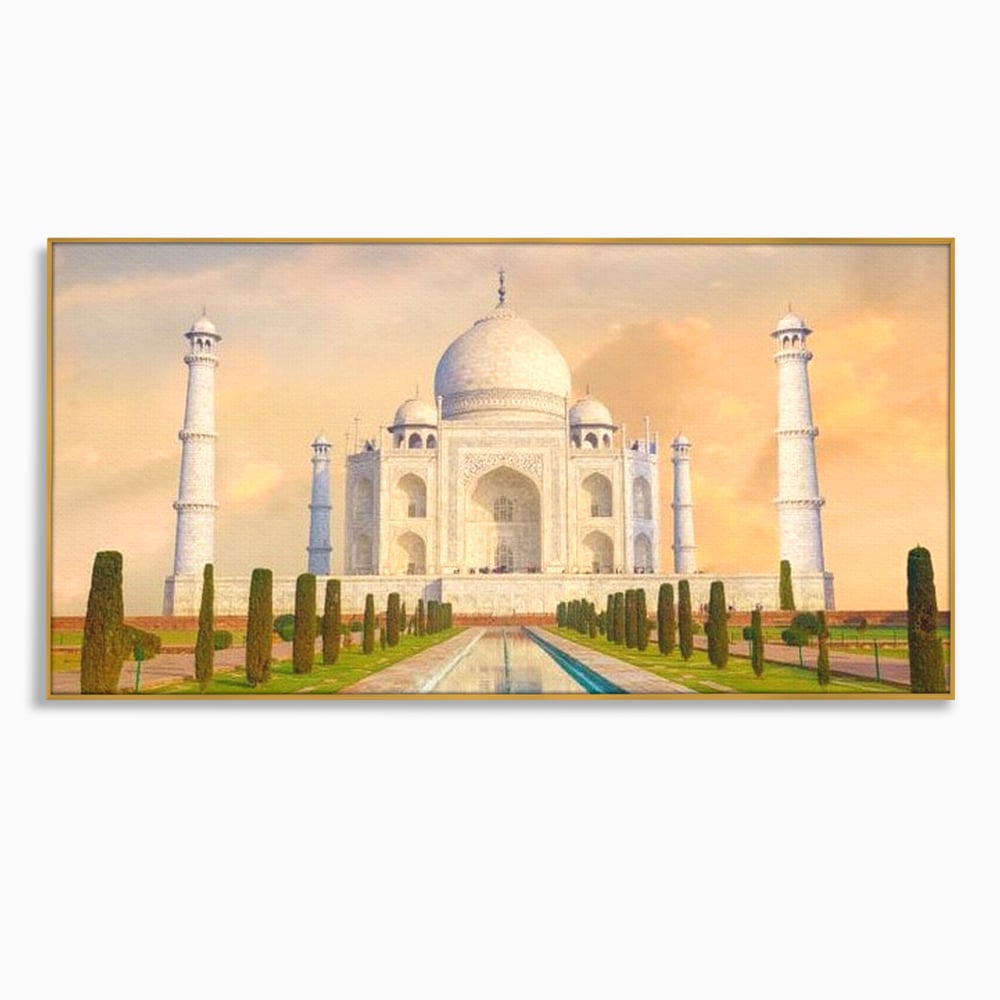 Tablou Canvas Premium, LuxCanva® O1049, Splendoarea Indiei, Taj Mahal, Eternitate, Marmura, Imparat, Palat, Arta, Patrimoniu, Cultural, Minune, Lume, Arhitectura, Univers, Birou, Living, Dormitor