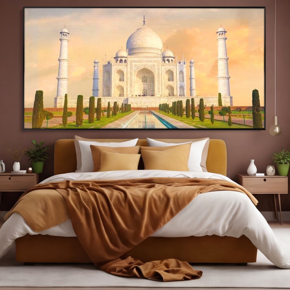 Tablou Canvas Premium, LuxCanva® O1049, Splendoarea Indiei, Taj Mahal, Eternitate, Marmura, Imparat, Palat, Arta, Patrimoniu, Cultural, Minune, Lume, Arhitectura, Univers, Birou, Living, Dormitor