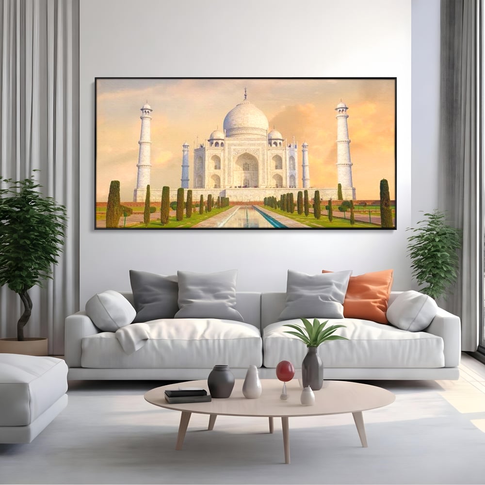 Tablou Canvas Premium, LuxCanva® O1049, Splendoarea Indiei, Taj Mahal, Eternitate, Marmura, Imparat, Palat, Arta, Patrimoniu, Cultural, Minune, Lume, Arhitectura, Univers, Birou, Living, Dormitor