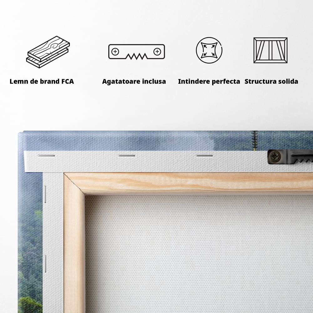 Tablou Canvas Premium, LuxCanva® O1050, Linistea Japoniei, Armonie, Om, Natura, Pagoda, Munti, Cascada, Calatorie, Sacru, Ritual, Zeu, Templu, Spirit, Nachi, Vacanta, Birou, Living, Dormitor