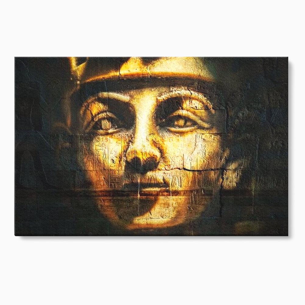 Leinwandbilder Premium, LuxCanva® O1051, Der ewige Tutanchamun, Pharao, Blick, Ägypten, Antike, Antike, Gesicht, Nil, Götter, Götter, Hieroglyphen, Geschichte, Mysterium, Mythologie, Königtum, Heilig, Symbolisch, Büro, Wohnen, Schlafzimmer