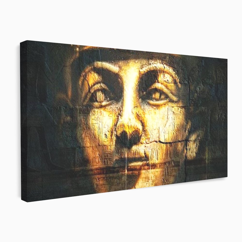 Leinwandbilder Premium, LuxCanva® O1051, Der ewige Tutanchamun, Pharao, Blick, Ägypten, Antike, Antike, Gesicht, Nil, Götter, Götter, Hieroglyphen, Geschichte, Mysterium, Mythologie, Königtum, Heilig, Symbolisch, Büro, Wohnen, Schlafzimmer