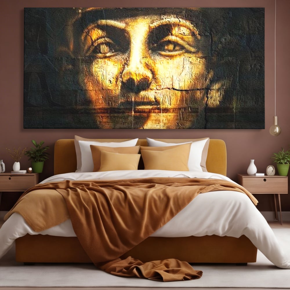 Leinwandbilder Premium, LuxCanva® O1051, Der ewige Tutanchamun, Pharao, Blick, Ägypten, Antike, Antike, Gesicht, Nil, Götter, Götter, Hieroglyphen, Geschichte, Mysterium, Mythologie, Königtum, Heilig, Symbolisch, Büro, Wohnen, Schlafzimmer