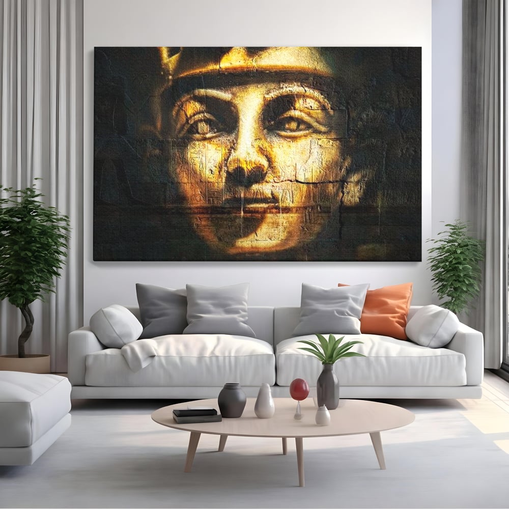 Leinwandbilder Premium, LuxCanva® O1051, Der ewige Tutanchamun, Pharao, Blick, Ägypten, Antike, Antike, Gesicht, Nil, Götter, Götter, Hieroglyphen, Geschichte, Mysterium, Mythologie, Königtum, Heilig, Symbolisch, Büro, Wohnen, Schlafzimmer