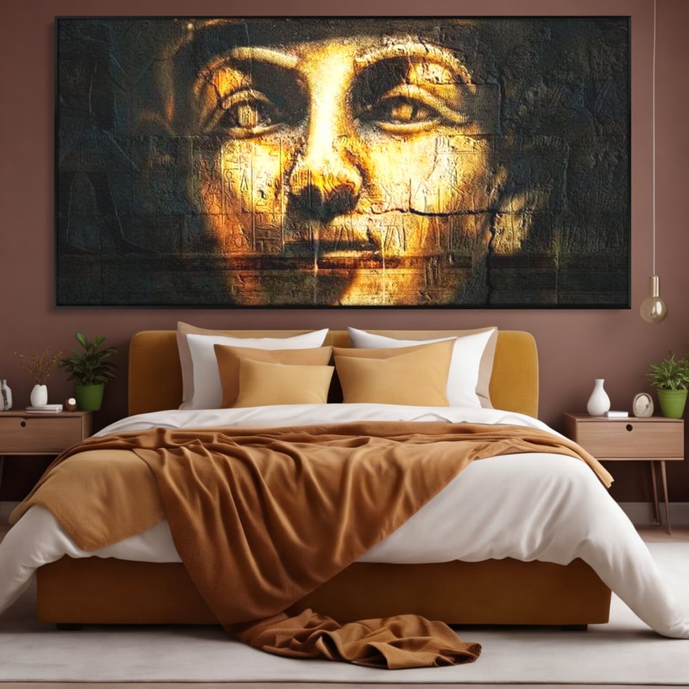 Leinwandbilder Premium, LuxCanva® O1051, Der ewige Tutanchamun, Pharao, Blick, Ägypten, Antike, Antike, Gesicht, Nil, Götter, Götter, Hieroglyphen, Geschichte, Mysterium, Mythologie, Königtum, Heilig, Symbolisch, Büro, Wohnen, Schlafzimmer