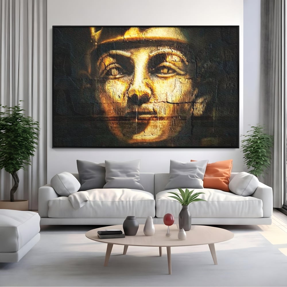 Leinwandbilder Premium, LuxCanva® O1051, Der ewige Tutanchamun, Pharao, Blick, Ägypten, Antike, Antike, Gesicht, Nil, Götter, Götter, Hieroglyphen, Geschichte, Mysterium, Mythologie, Königtum, Heilig, Symbolisch, Büro, Wohnen, Schlafzimmer