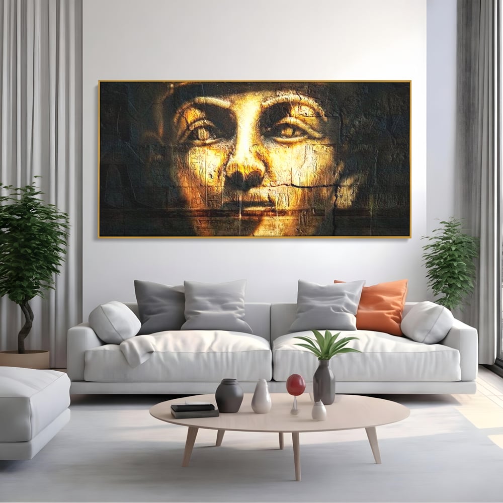 Leinwandbilder Premium, LuxCanva® O1051, Der ewige Tutanchamun, Pharao, Blick, Ägypten, Antike, Antike, Gesicht, Nil, Götter, Götter, Hieroglyphen, Geschichte, Mysterium, Mythologie, Königtum, Heilig, Symbolisch, Büro, Wohnen, Schlafzimmer
