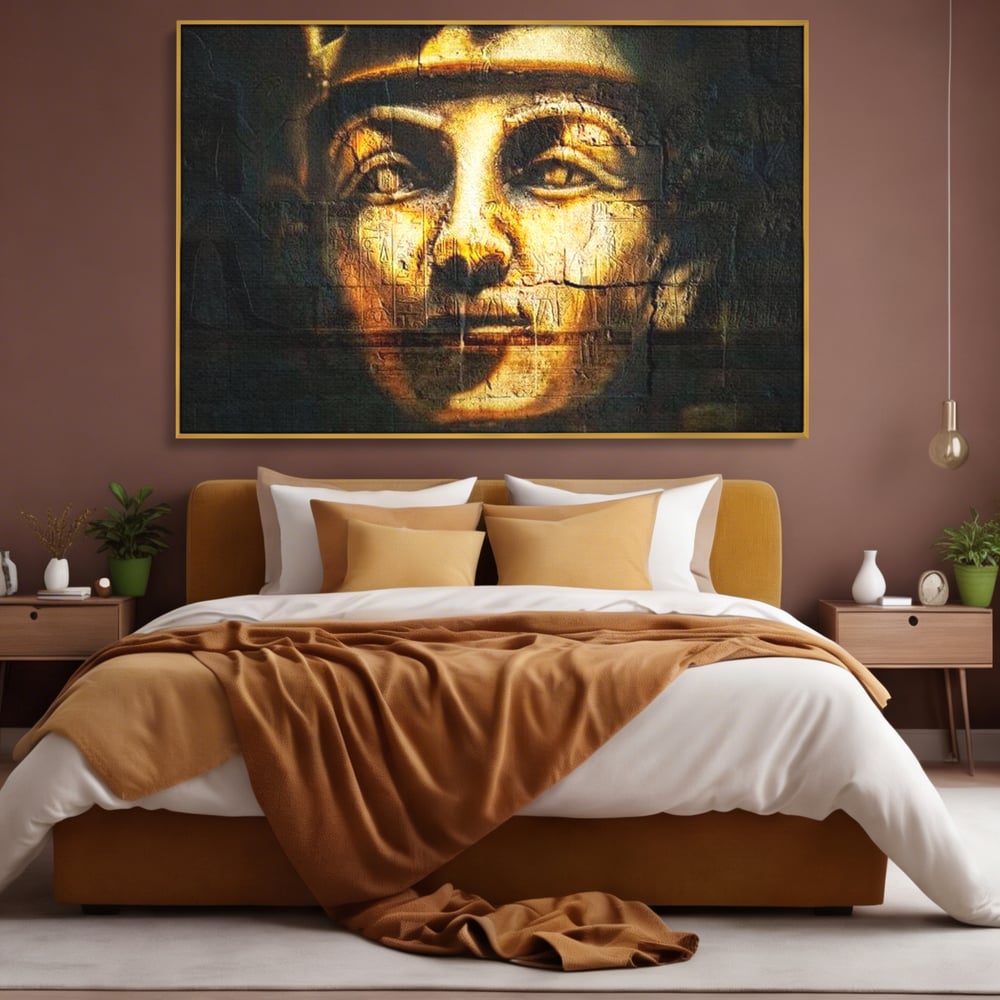 Leinwandbilder Premium, LuxCanva® O1051, Der ewige Tutanchamun, Pharao, Blick, Ägypten, Antike, Antike, Gesicht, Nil, Götter, Götter, Hieroglyphen, Geschichte, Mysterium, Mythologie, Königtum, Heilig, Symbolisch, Büro, Wohnen, Schlafzimmer