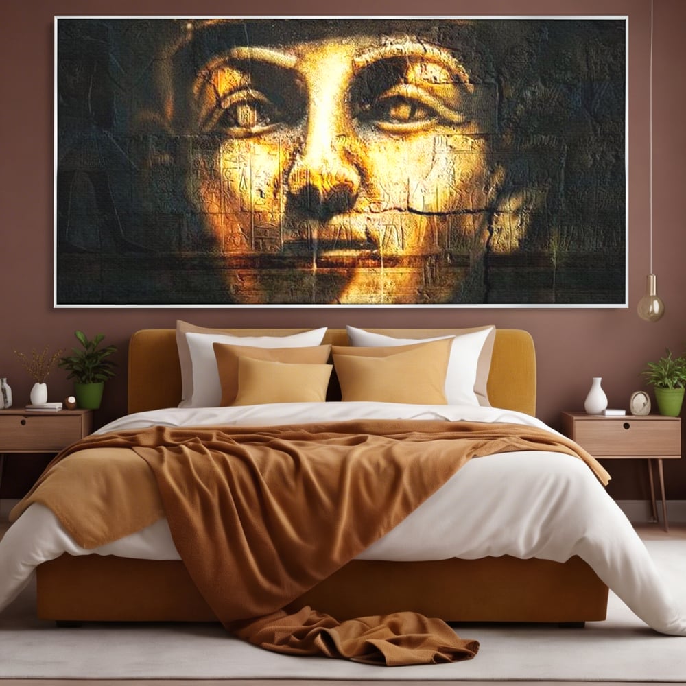 Leinwandbilder Premium, LuxCanva® O1051, Der ewige Tutanchamun, Pharao, Blick, Ägypten, Antike, Antike, Gesicht, Nil, Götter, Götter, Hieroglyphen, Geschichte, Mysterium, Mythologie, Königtum, Heilig, Symbolisch, Büro, Wohnen, Schlafzimmer