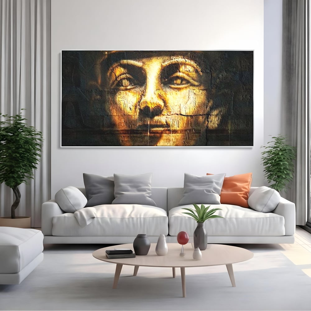 Leinwandbilder Premium, LuxCanva® O1051, Der ewige Tutanchamun, Pharao, Blick, Ägypten, Antike, Antike, Gesicht, Nil, Götter, Götter, Hieroglyphen, Geschichte, Mysterium, Mythologie, Königtum, Heilig, Symbolisch, Büro, Wohnen, Schlafzimmer