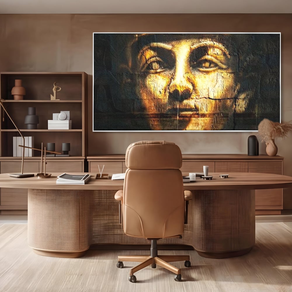 Leinwandbilder Premium, LuxCanva® O1051, Der ewige Tutanchamun, Pharao, Blick, Ägypten, Antike, Antike, Gesicht, Nil, Götter, Götter, Hieroglyphen, Geschichte, Mysterium, Mythologie, Königtum, Heilig, Symbolisch, Büro, Wohnen, Schlafzimmer