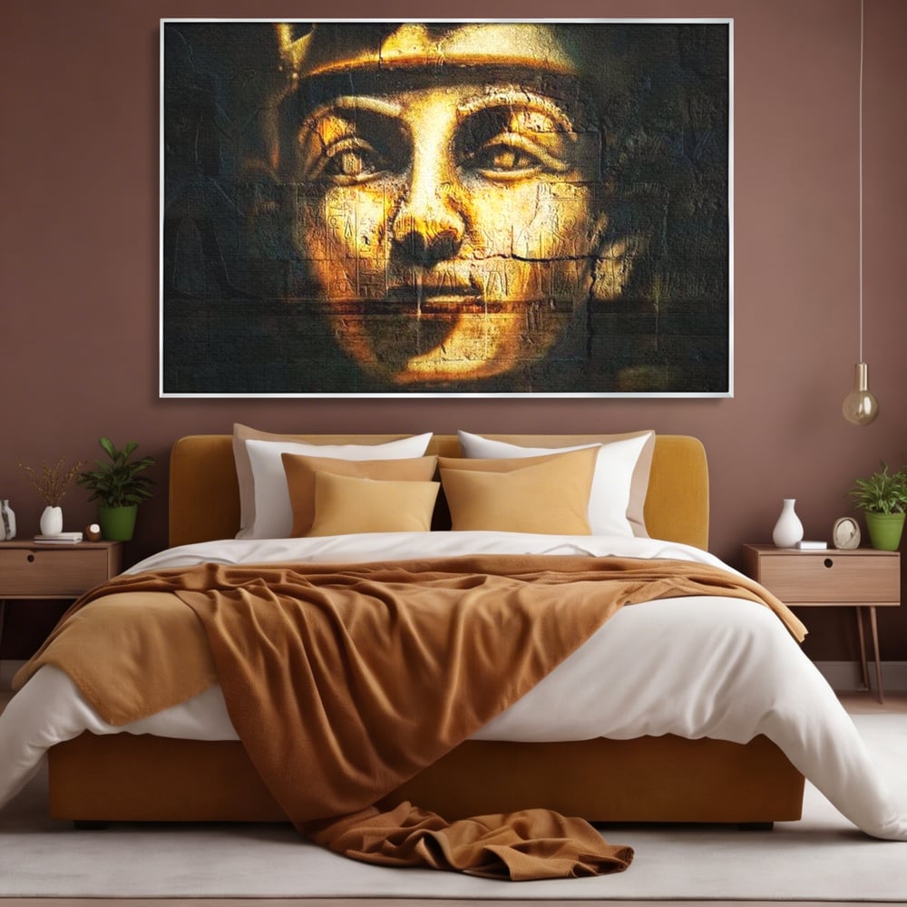 Leinwandbilder Premium, LuxCanva® O1051, Der ewige Tutanchamun, Pharao, Blick, Ägypten, Antike, Antike, Gesicht, Nil, Götter, Götter, Hieroglyphen, Geschichte, Mysterium, Mythologie, Königtum, Heilig, Symbolisch, Büro, Wohnen, Schlafzimmer