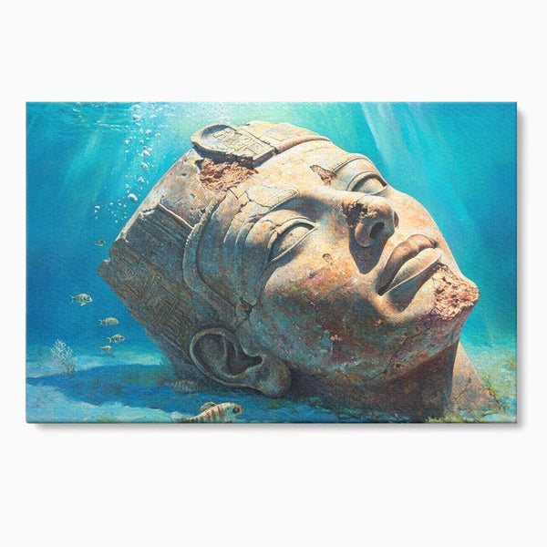 Tablou Canvas Premium, LuxCanva® O1052, Faraonul din Adancuri, Scufundat, Tacere, Liniste, Pierdut, Somn, Ocean, Mostenire, Egipt, Nil, Civilizatie, Timp, Subacvatic, Etern, Birou, Living, Dormitor