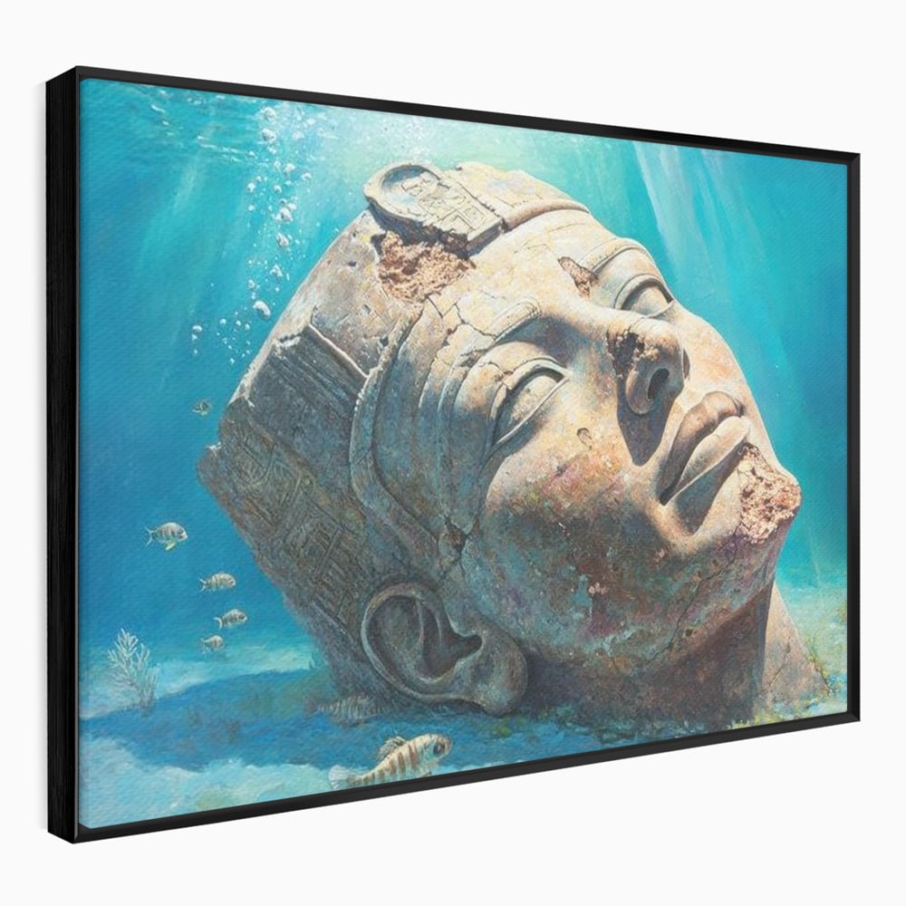 Tablou Canvas Premium, LuxCanva® O1052, Faraonul din Adancuri, Scufundat, Tacere, Liniste, Pierdut, Somn, Ocean, Mostenire, Egipt, Nil, Civilizatie, Timp, Subacvatic, Etern, Birou, Living, Dormitor