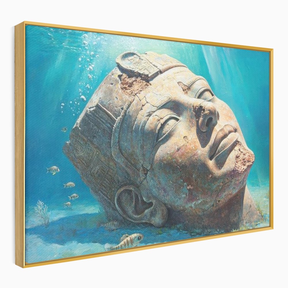 Tablou Canvas Premium, LuxCanva® O1052, Faraonul din Adancuri, Scufundat, Tacere, Liniste, Pierdut, Somn, Ocean, Mostenire, Egipt, Nil, Civilizatie, Timp, Subacvatic, Etern, Birou, Living, Dormitor