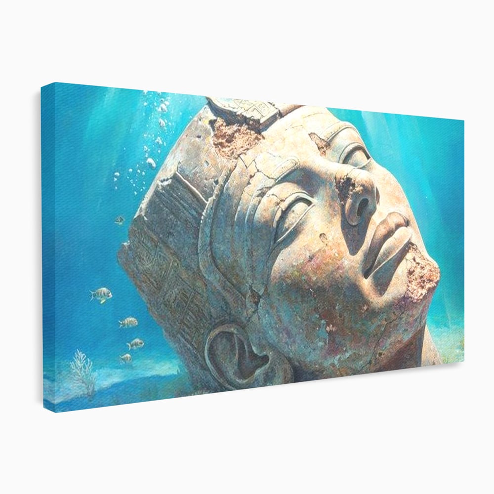 Tablou Canvas Premium, LuxCanva® O1052, Faraonul din Adancuri, Scufundat, Tacere, Liniste, Pierdut, Somn, Ocean, Mostenire, Egipt, Nil, Civilizatie, Timp, Subacvatic, Etern, Birou, Living, Dormitor
