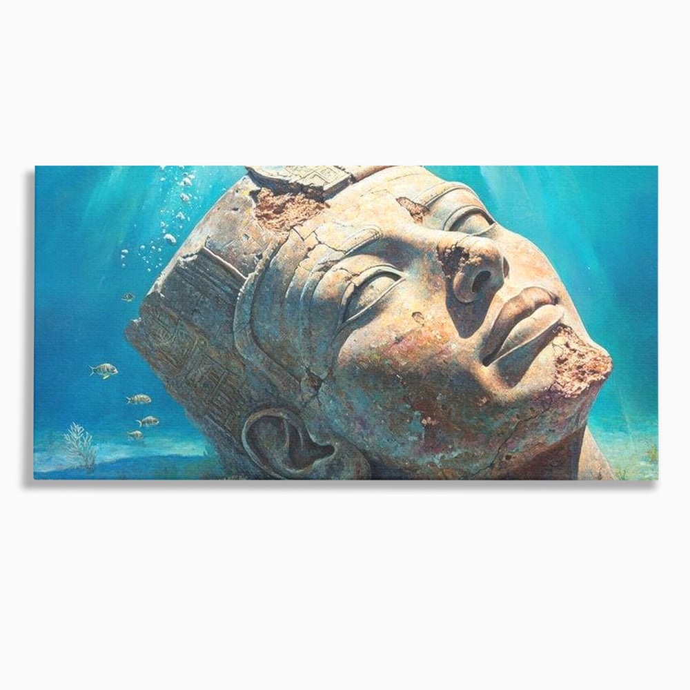 Tablou Canvas Premium, LuxCanva® O1052, Faraonul din Adancuri, Scufundat, Tacere, Liniste, Pierdut, Somn, Ocean, Mostenire, Egipt, Nil, Civilizatie, Timp, Subacvatic, Etern, Birou, Living, Dormitor
