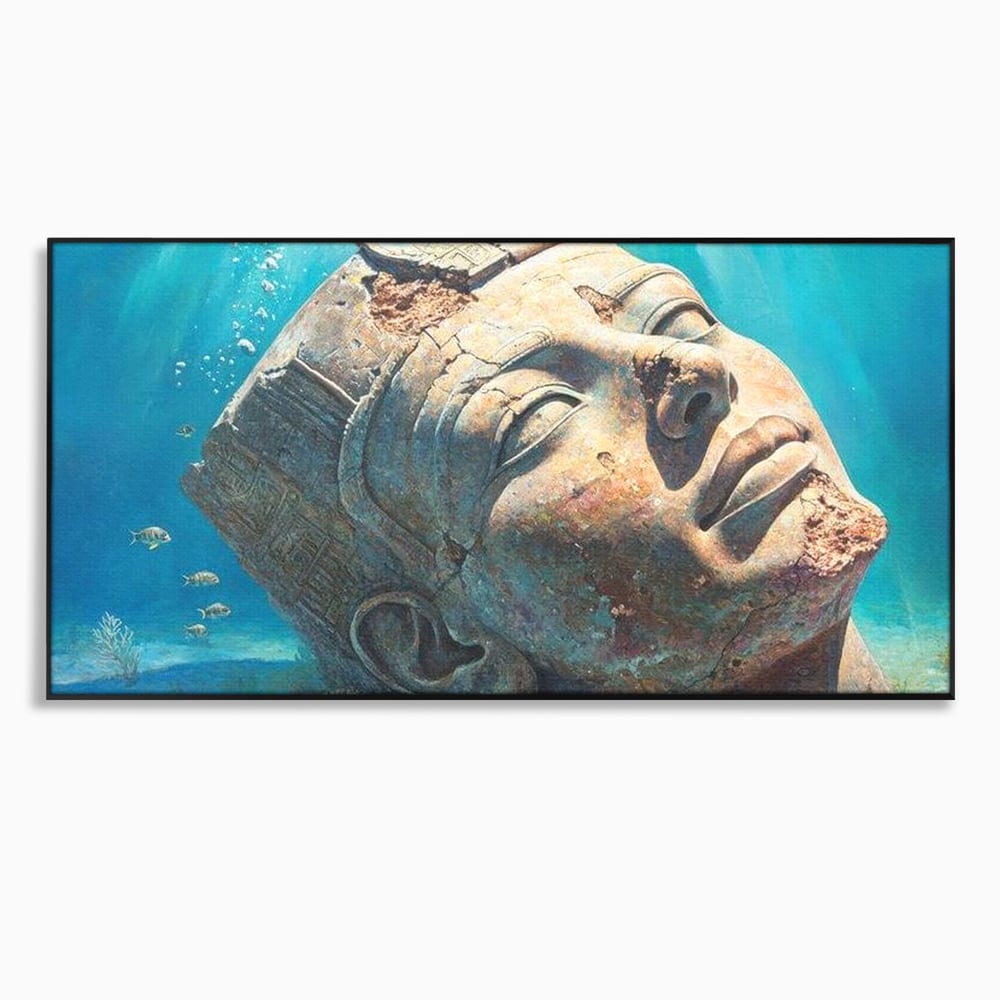 Tablou Canvas Premium, LuxCanva® O1052, Faraonul din Adancuri, Scufundat, Tacere, Liniste, Pierdut, Somn, Ocean, Mostenire, Egipt, Nil, Civilizatie, Timp, Subacvatic, Etern, Birou, Living, Dormitor