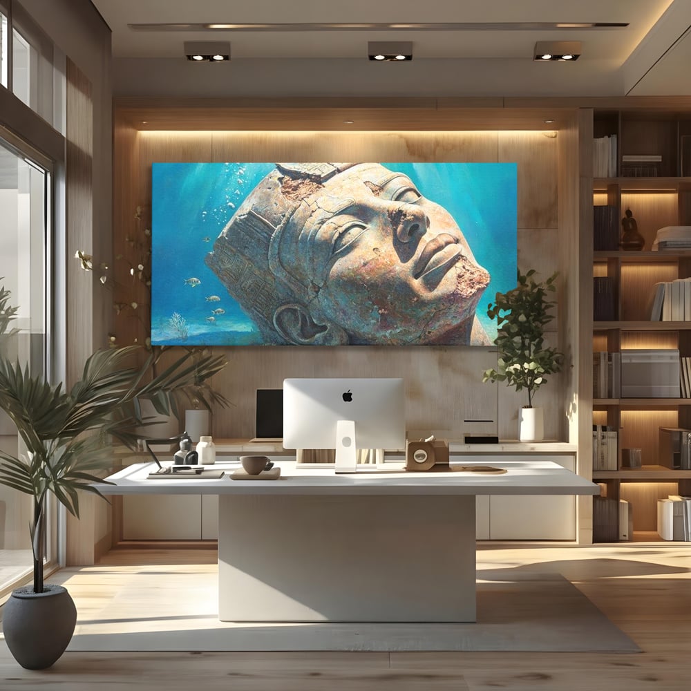 Tablou Canvas Premium, LuxCanva® O1052, Faraonul din Adancuri, Scufundat, Tacere, Liniste, Pierdut, Somn, Ocean, Mostenire, Egipt, Nil, Civilizatie, Timp, Subacvatic, Etern, Birou, Living, Dormitor