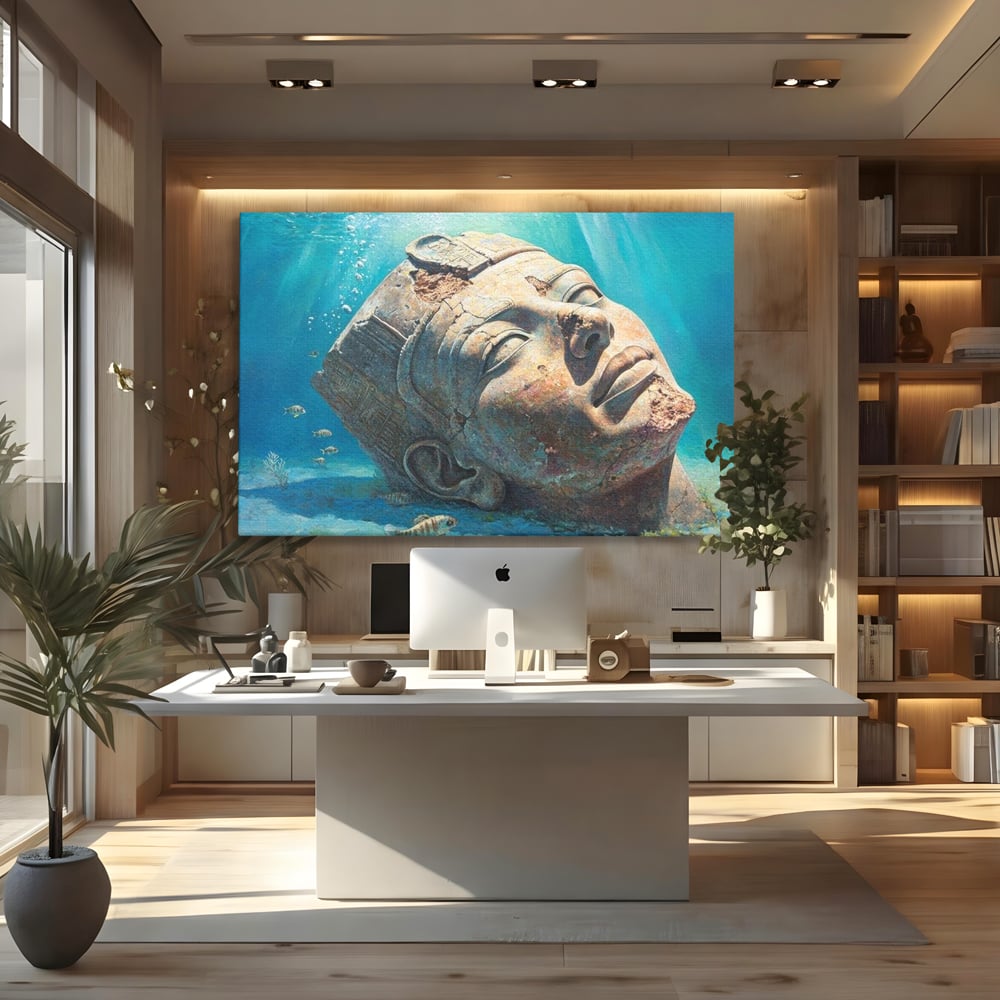 Tablou Canvas Premium, LuxCanva® O1052, Faraonul din Adancuri, Scufundat, Tacere, Liniste, Pierdut, Somn, Ocean, Mostenire, Egipt, Nil, Civilizatie, Timp, Subacvatic, Etern, Birou, Living, Dormitor