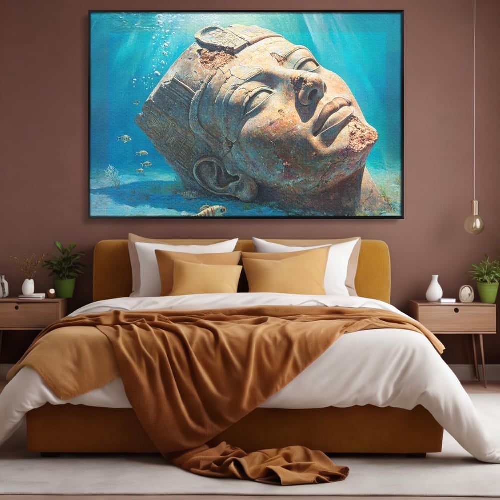 Tablou Canvas Premium, LuxCanva® O1052, Faraonul din Adancuri, Scufundat, Tacere, Liniste, Pierdut, Somn, Ocean, Mostenire, Egipt, Nil, Civilizatie, Timp, Subacvatic, Etern, Birou, Living, Dormitor