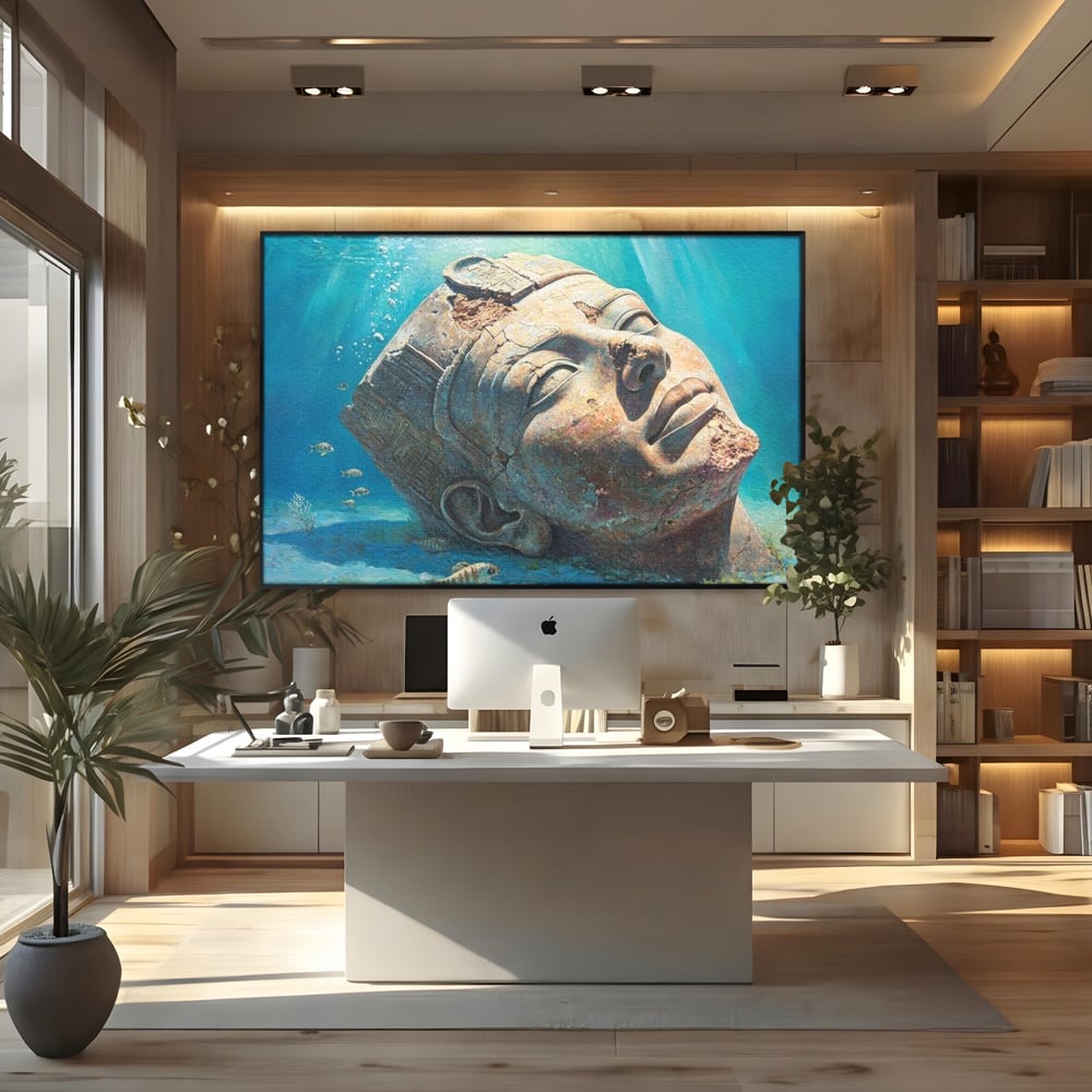 Tablou Canvas Premium, LuxCanva® O1052, Faraonul din Adancuri, Scufundat, Tacere, Liniste, Pierdut, Somn, Ocean, Mostenire, Egipt, Nil, Civilizatie, Timp, Subacvatic, Etern, Birou, Living, Dormitor