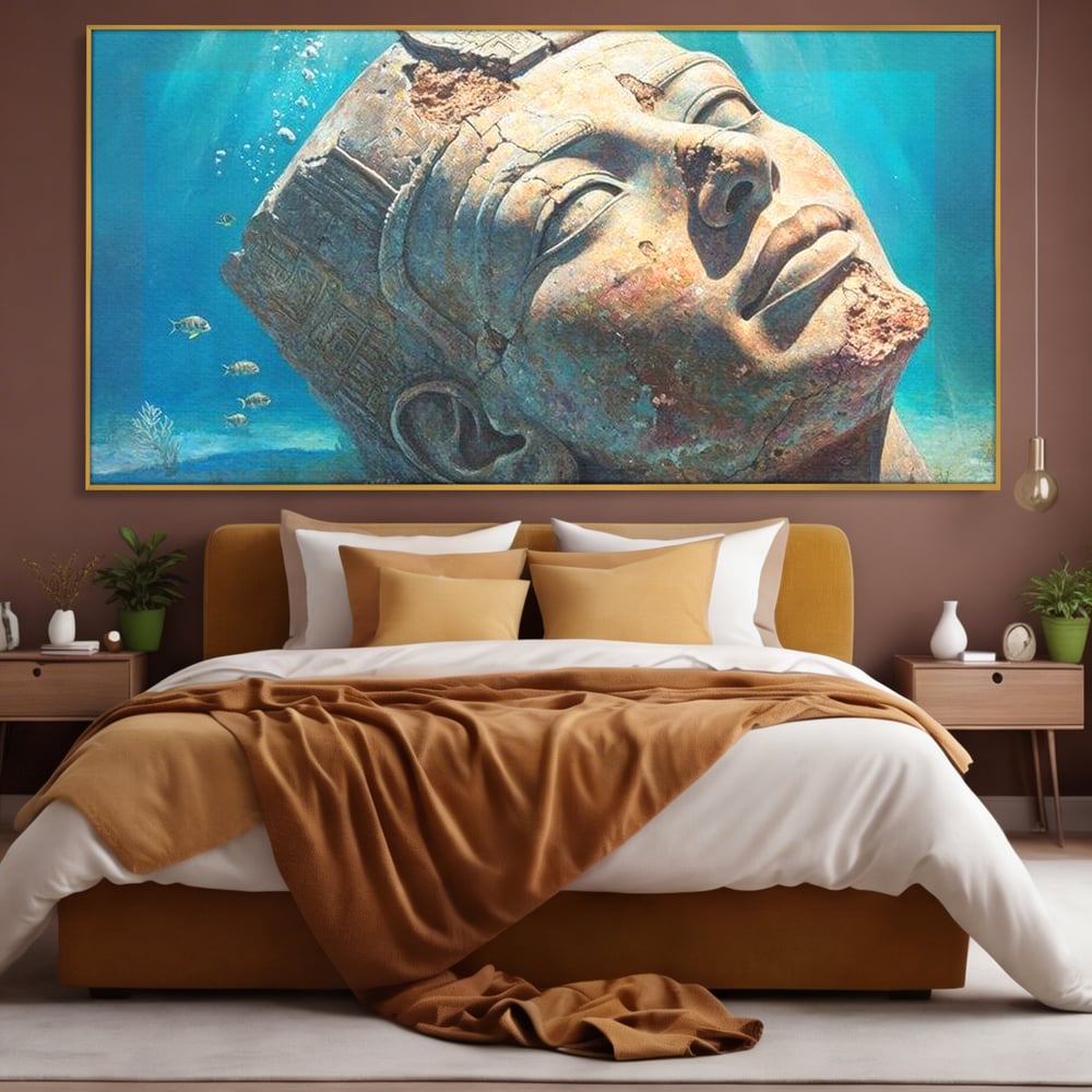 Tablou Canvas Premium, LuxCanva® O1052, Faraonul din Adancuri, Scufundat, Tacere, Liniste, Pierdut, Somn, Ocean, Mostenire, Egipt, Nil, Civilizatie, Timp, Subacvatic, Etern, Birou, Living, Dormitor
