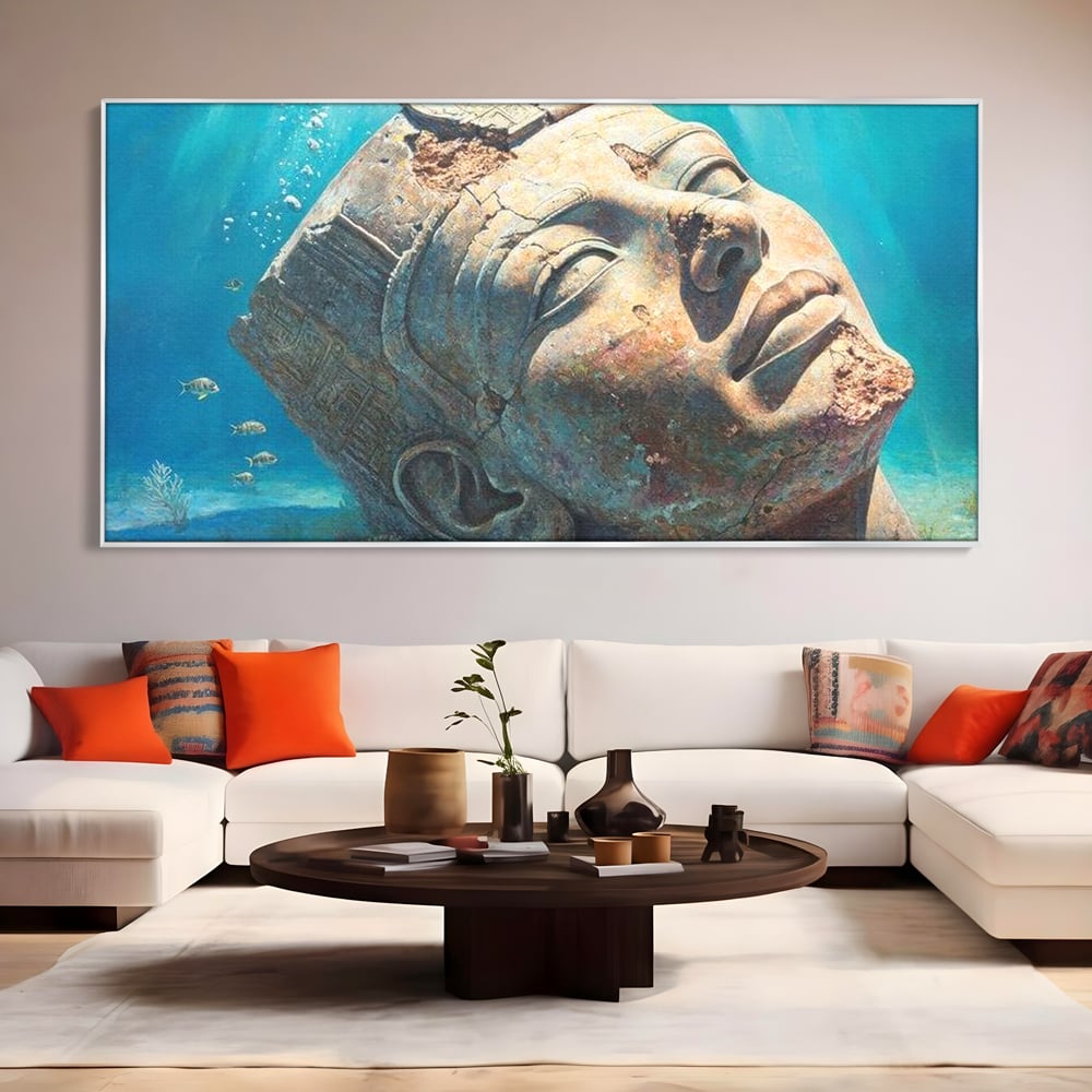 Tablou Canvas Premium, LuxCanva® O1052, Faraonul din Adancuri, Scufundat, Tacere, Liniste, Pierdut, Somn, Ocean, Mostenire, Egipt, Nil, Civilizatie, Timp, Subacvatic, Etern, Birou, Living, Dormitor