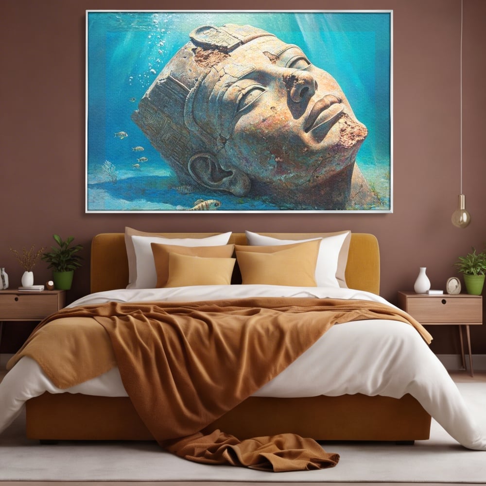Tablou Canvas Premium, LuxCanva® O1052, Faraonul din Adancuri, Scufundat, Tacere, Liniste, Pierdut, Somn, Ocean, Mostenire, Egipt, Nil, Civilizatie, Timp, Subacvatic, Etern, Birou, Living, Dormitor