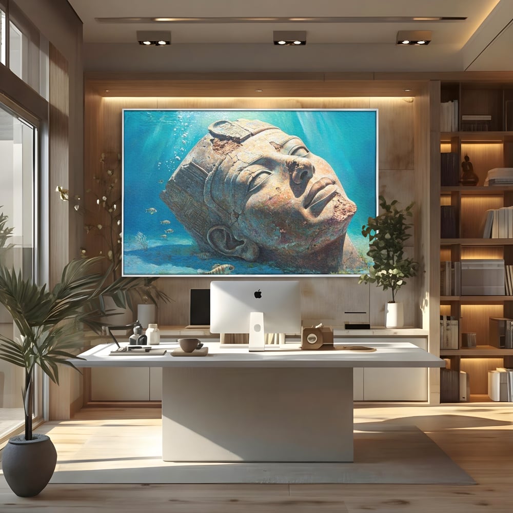 Tablou Canvas Premium, LuxCanva® O1052, Faraonul din Adancuri, Scufundat, Tacere, Liniste, Pierdut, Somn, Ocean, Mostenire, Egipt, Nil, Civilizatie, Timp, Subacvatic, Etern, Birou, Living, Dormitor