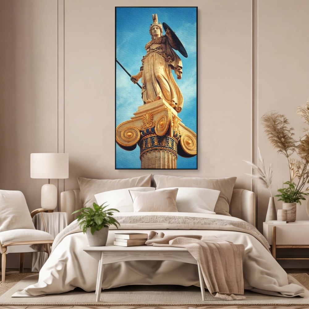 Tablou Canvas Premium, LuxCanva® O1053, Athena, Lumina Greciei, Zeita, Intelepciune, Strajer, Spirit, Acropole, Regina, Simbol, Putere, Divina, Mitologie, Istorie, Protectie, Birou, Living, Dormitor