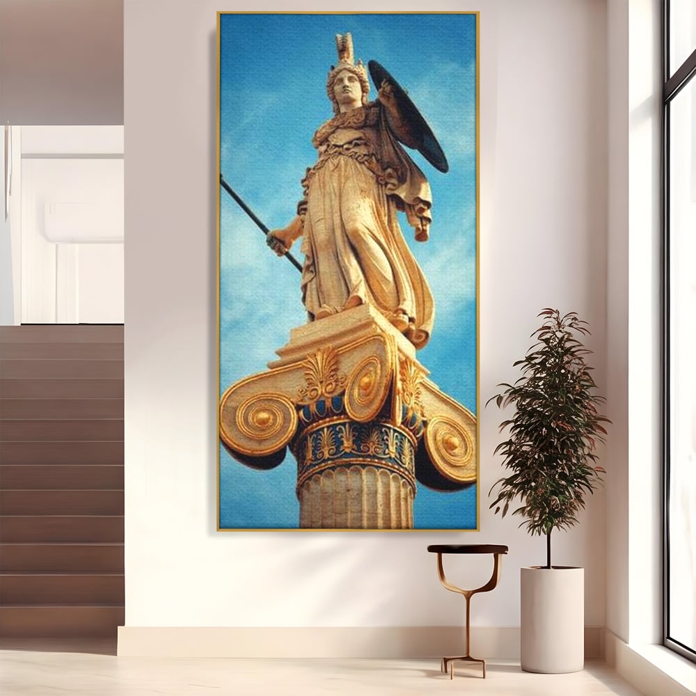 Tablou Canvas Premium, LuxCanva® O1053, Athena, Lumina Greciei, Zeita, Intelepciune, Strajer, Spirit, Acropole, Regina, Simbol, Putere, Divina, Mitologie, Istorie, Protectie, Birou, Living, Dormitor