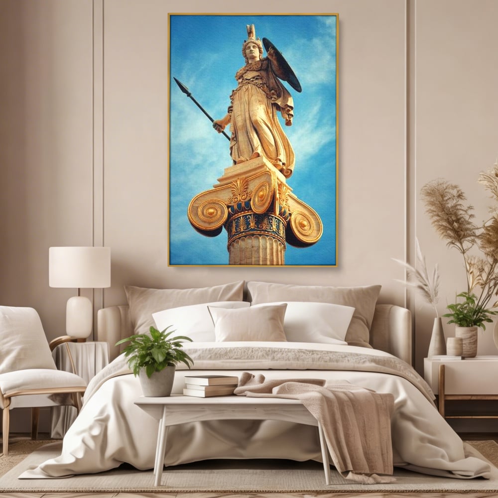 Tablou Canvas Premium, LuxCanva® O1053, Athena, Lumina Greciei, Zeita, Intelepciune, Strajer, Spirit, Acropole, Regina, Simbol, Putere, Divina, Mitologie, Istorie, Protectie, Birou, Living, Dormitor