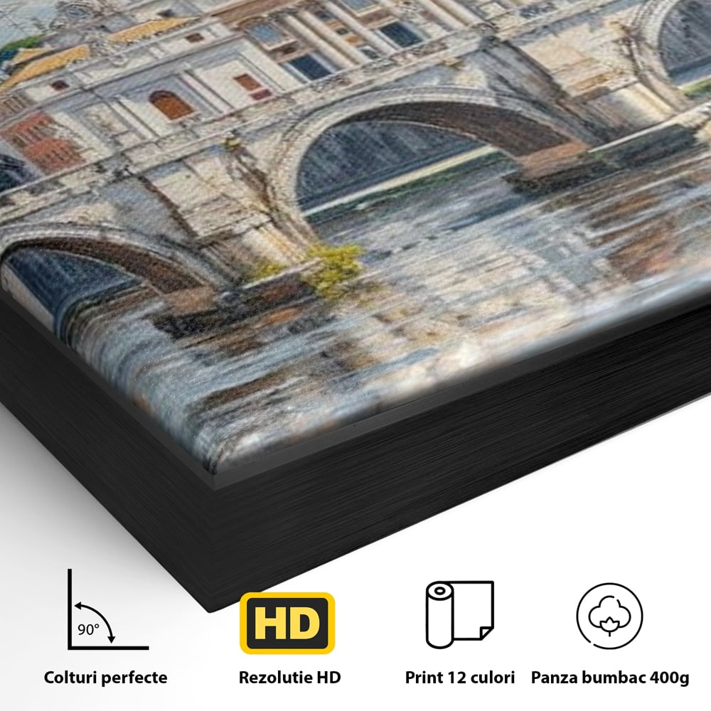 Tablou Canvas Premium, LuxCanva® O1054, Calea spre Vatican, Roma, Etern, Tibru, Bazilica, Pod, Cupola, Oras, Vatican, Sfantul Petru, Baroca, Italia, Monument, Istoric, Birou, Living, Dormitor