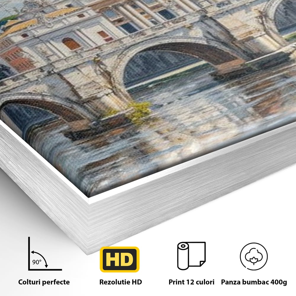 Tablou Canvas Premium, LuxCanva® O1054, Calea spre Vatican, Roma, Etern, Tibru, Bazilica, Pod, Cupola, Oras, Vatican, Sfantul Petru, Baroca, Italia, Monument, Istoric, Birou, Living, Dormitor