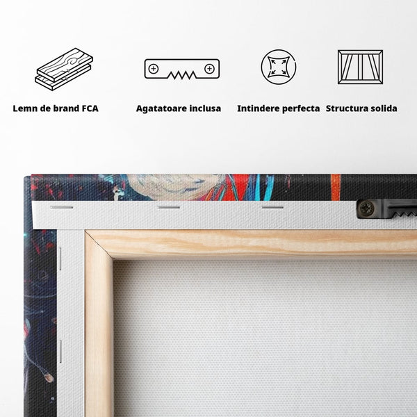Tablou Canvas Premium, LuxCanva® O1055, Femeia Pariziana, Spirit, Paris, Eiffel, Rouge, Noapte, Femeie, Oras, Lumini, Franta, Arta, Etern, Urban, Romantic, Portret, Francez, Birou, Living, Dormitor
