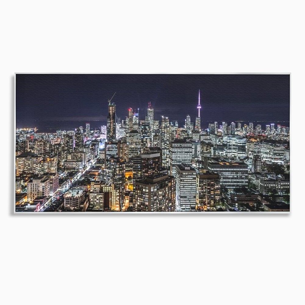 Tablou Canvas Premium, LuxCanva® O1061, Orasul in Mii de Ferestre, Toronto, Canada, Glob, Lumina, Cristal, Apogeu, Otel, Neon, Stele, Puls, Electric, Visare, Vacanta, Privitor, Birou, Living, Dormitor